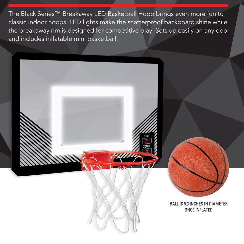 18 Inch LED Light-Up Basketball Hoop with Mini Ball - Indoor & Outdoor Play