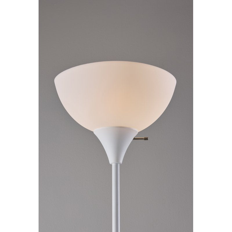 72-Inch White Combo Floor Lamp with Adjustable Reading Light