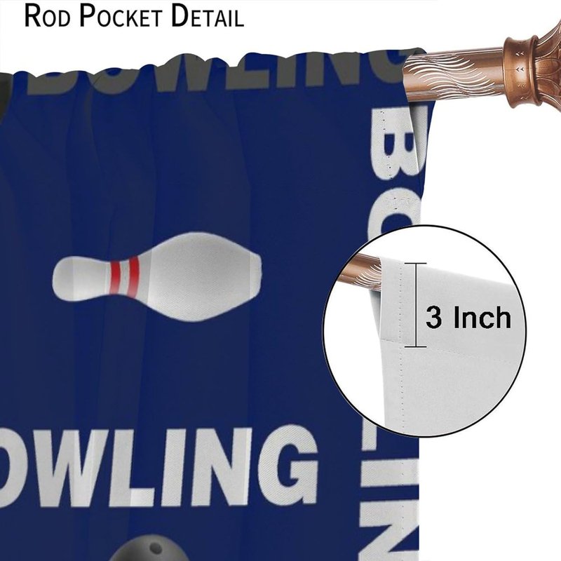 Bowling Ball Curtain Set - Kids & Teens Window Drapes with Insulation