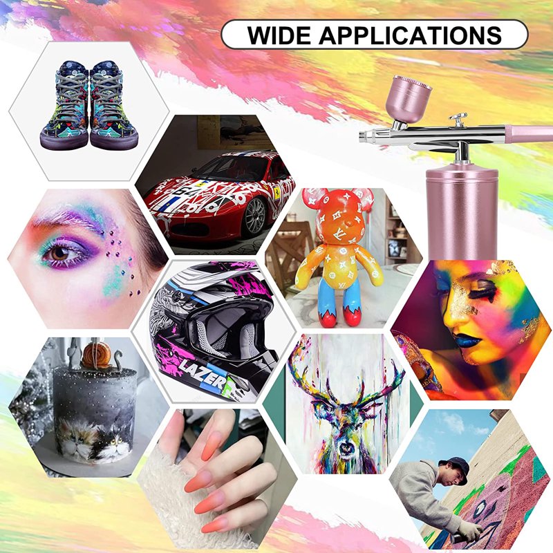 Portable Airbrush Kit with Compressor for Painting, Makeup, Nails, Tattoos & Models