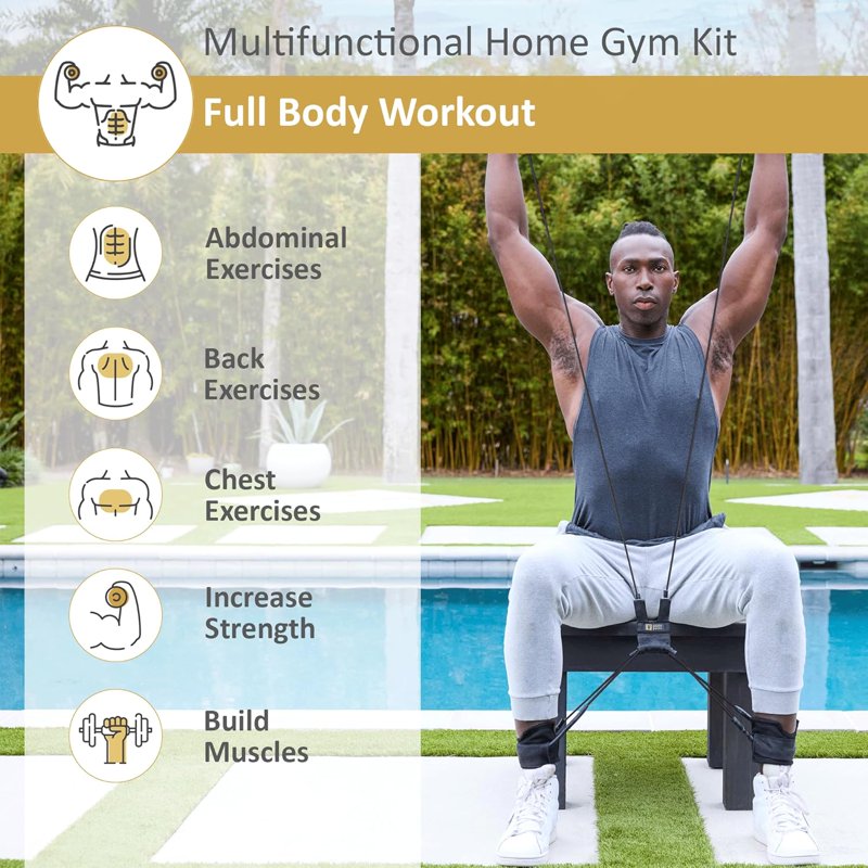 Heavy Resistance Total Body Band Set for Full-Body Workout & Strength Training