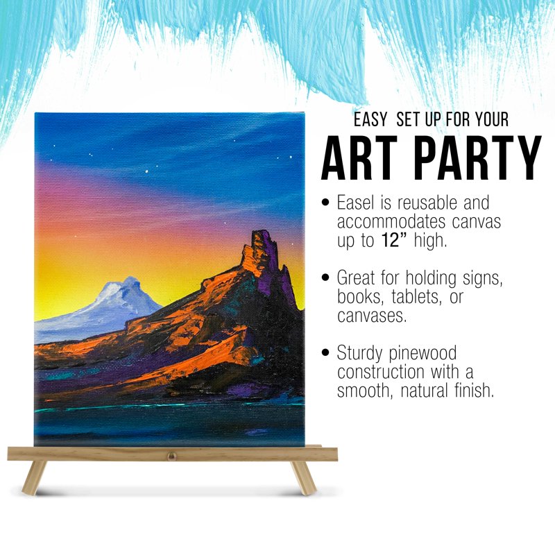 Adjustable Wooden Display Easel for Art & Displays - Pack of 4