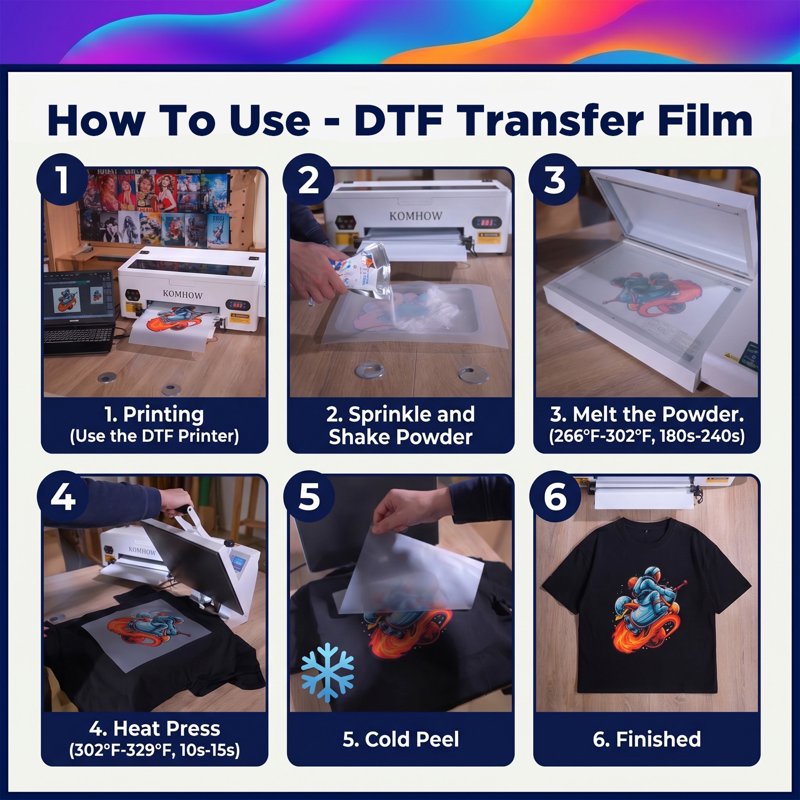 A3 DTF Transfer Film 60 Sheets for DIY T-Shirt Printing - Matte Clear PET