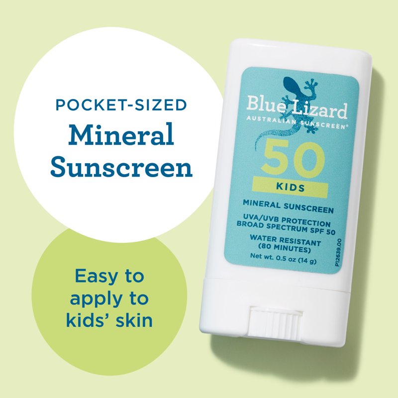 Kids Mineral SPF 50 Sunscreen Stick with Zinc Oxide - Water-Resistant, Travel-Friendly