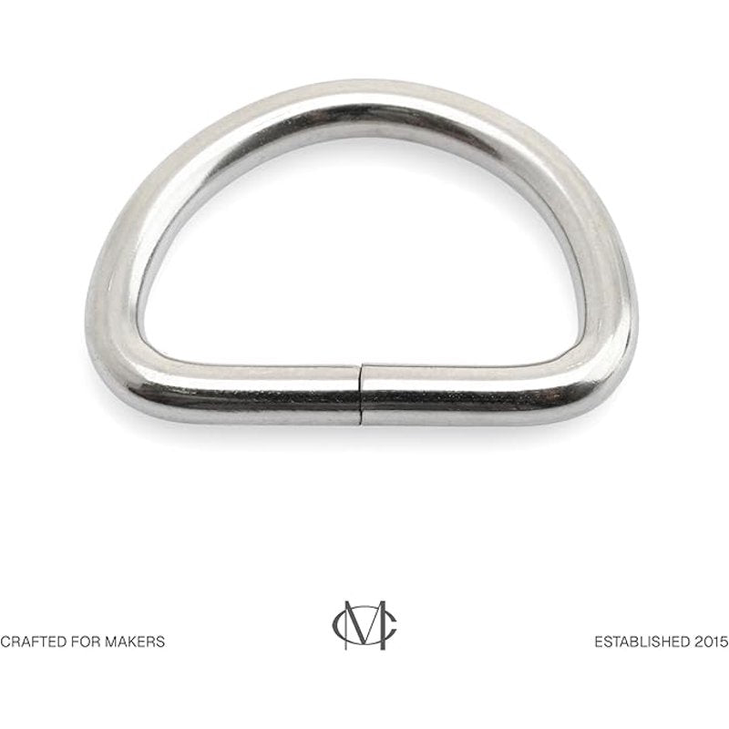 Metal D-Rings 3/4 Inch for Bags Belts Lanyards DIY Craft Accessories - Silver