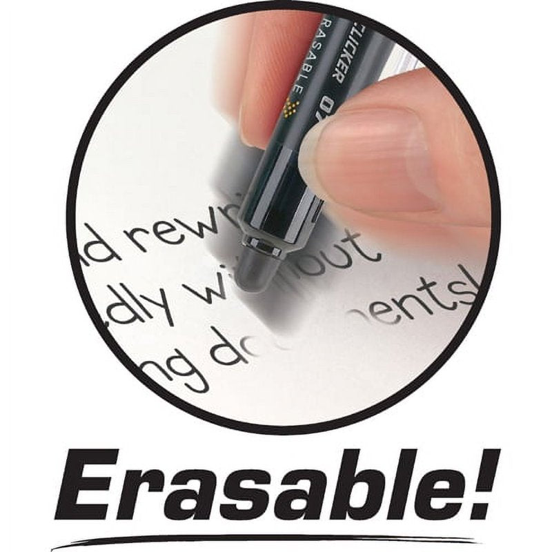 Erasable Gel Pens 0.7mm Fine Tip - Refillable Retractable Pens (12 Pack)