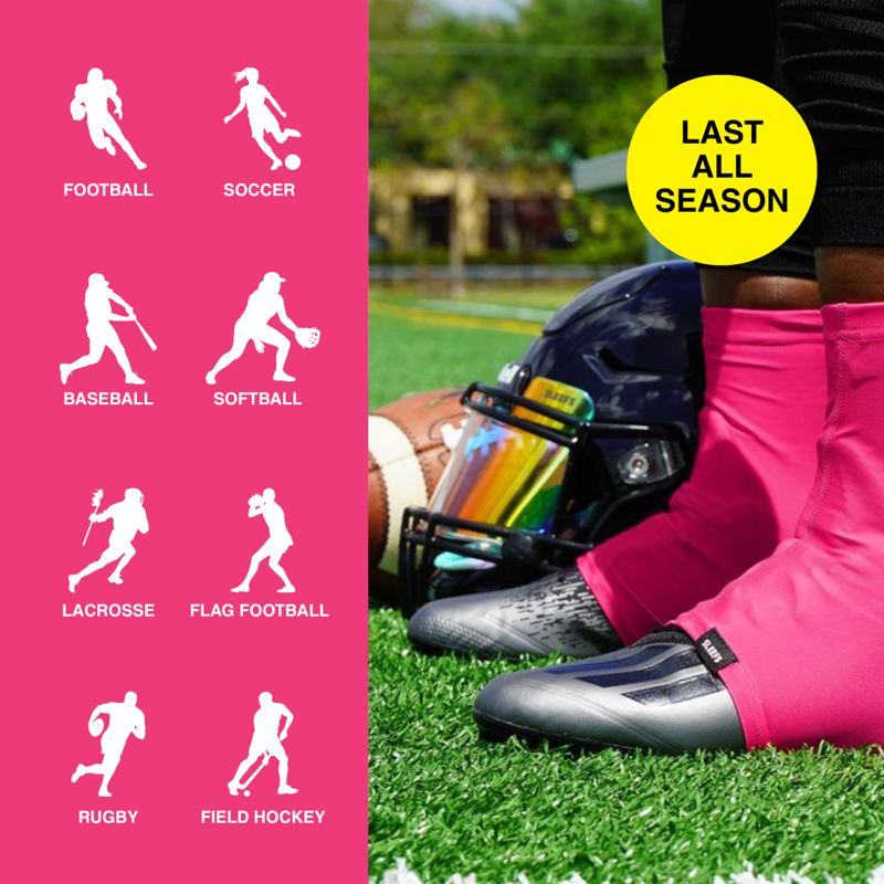 Pink Spats for Football and Sports - Cleat Covers & Ankle Protection