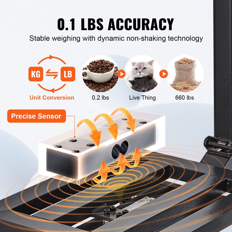 Digital Floor Scale 660 lbs with Accurate 0.1 lbs Reading for Shipping & Industrial Use
