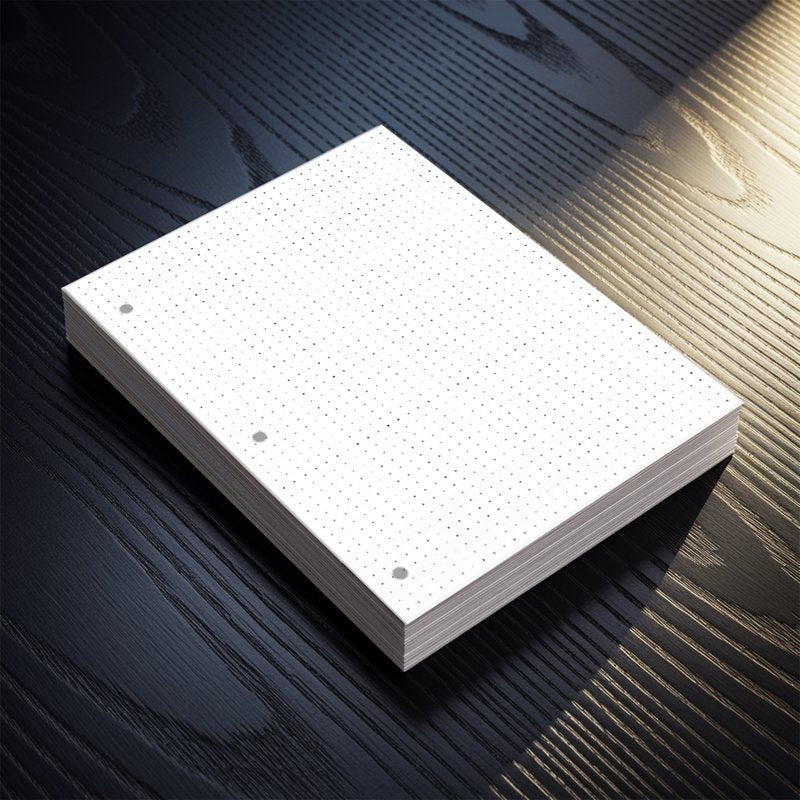 Dot Grid Loose Leaf Paper 8x11 Inches, 100 Sheets, 3-Hole Punched for Binders and Journals