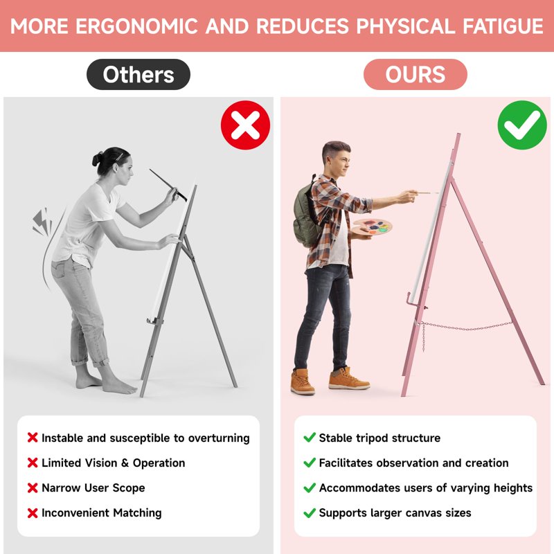Adjustable Metal Easel Stand for Sign Display and Artwork - Heavy Duty, Foldable, Multiple Heights