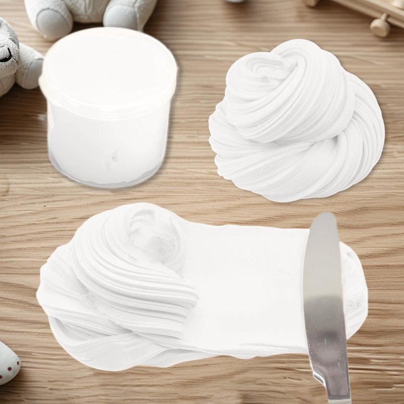 Stretchy Fluffy Clay Dough with Cookie Charm - DIY Sensory Play & Stress Relief