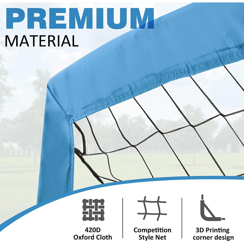 BOHEN 9x5ft Portable Soccer Goal with Carry Bag - Easy Fold, Blue, 1 Pack