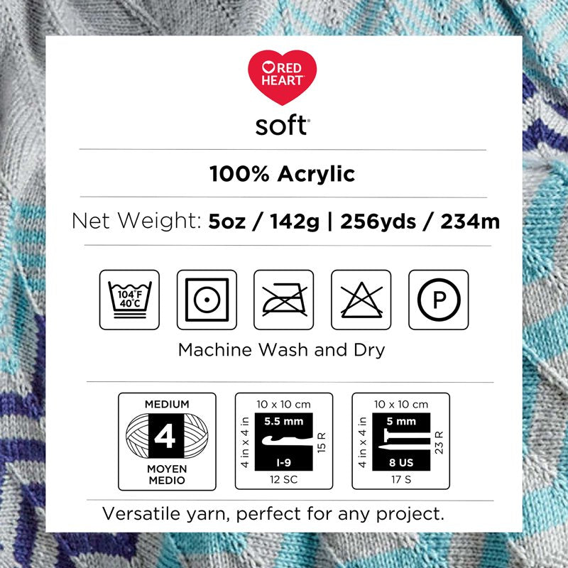 Worsted Acrylic Yarn - Soft Medium Weight Knitting & Crochet Yarn