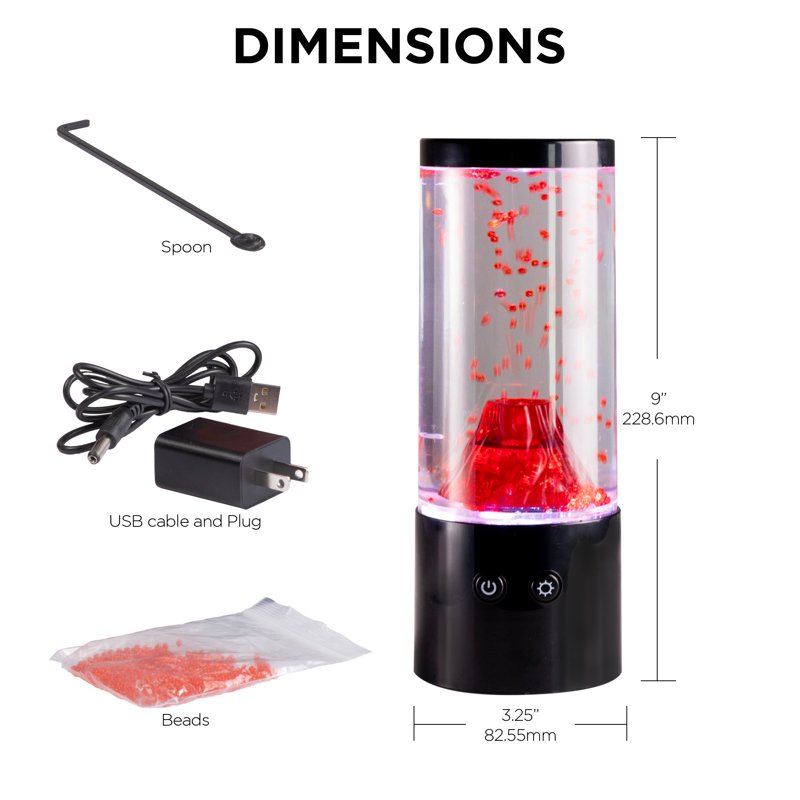 RGB Volcano LED Mood Night Light - USB Powered, Motion Simulation