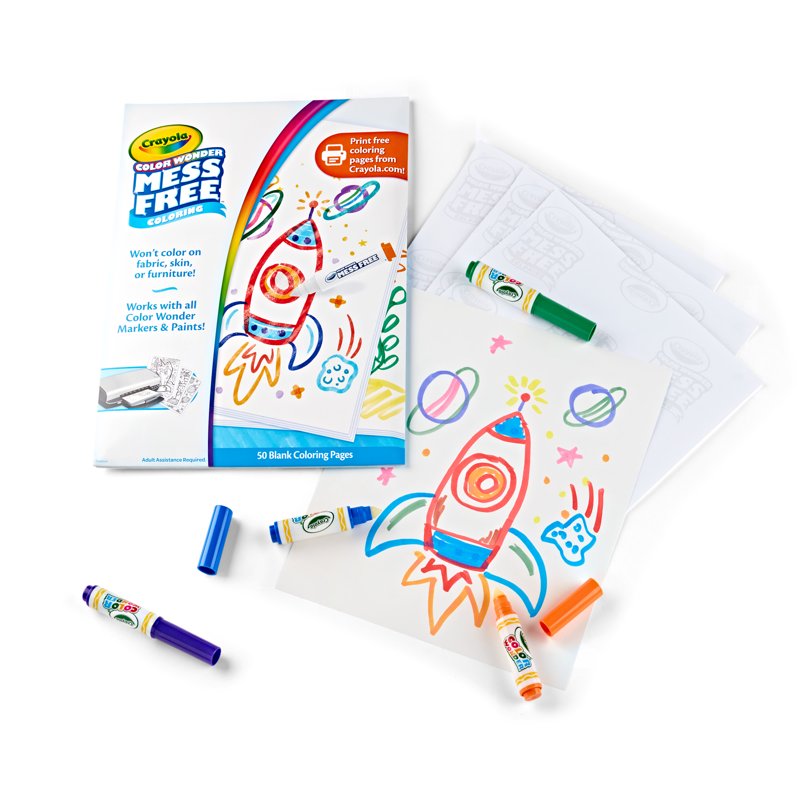 Mess Free Coloring Pages for Toddlers - 50 Reusable Art Sheets, Travel & Gift