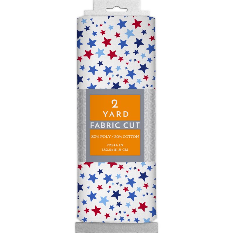 Red White Blue Star Fabric 44-Inch Wide 2 Yards Cotton Craft Material