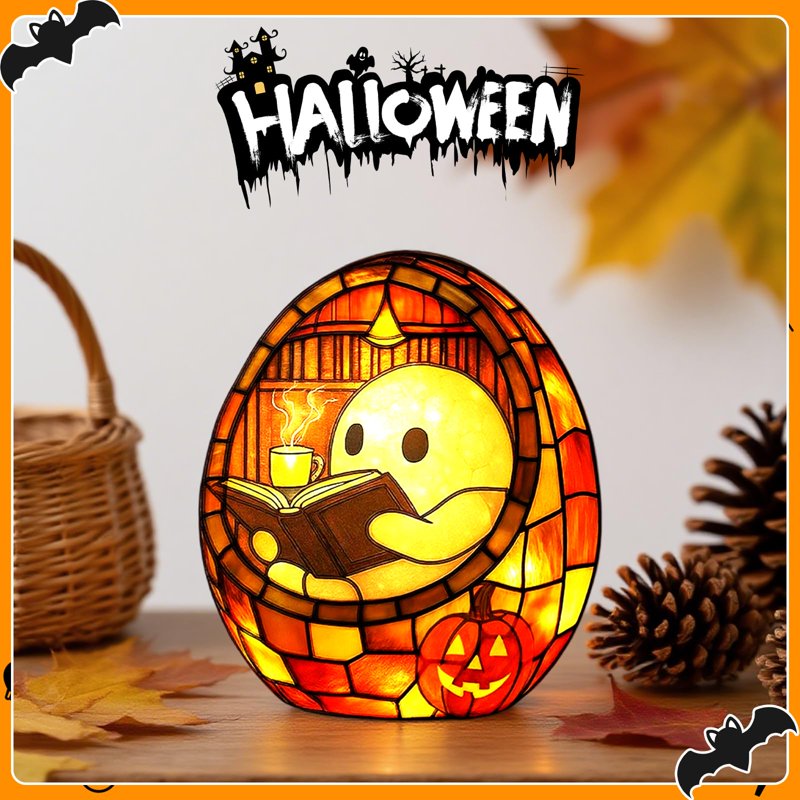 Halloween Ghost Night Light - Spooky Cute LED Reading Lamp for Home Decor