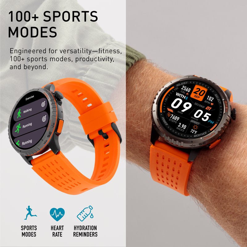 Unisex 1.43-Inch AMOLED Smartwatch with Fitness Tracking and Water Resistance