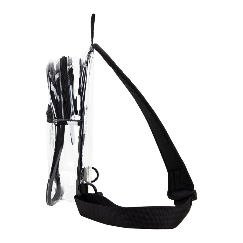 Unisex Clear Sling Stadium Bag with Padded Strap & Multiple Compartments
