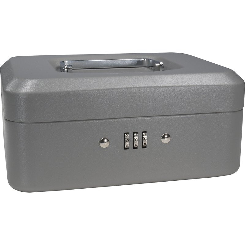 Small Cash Box with Combination Lock, 8-Inch Steel Security Storage