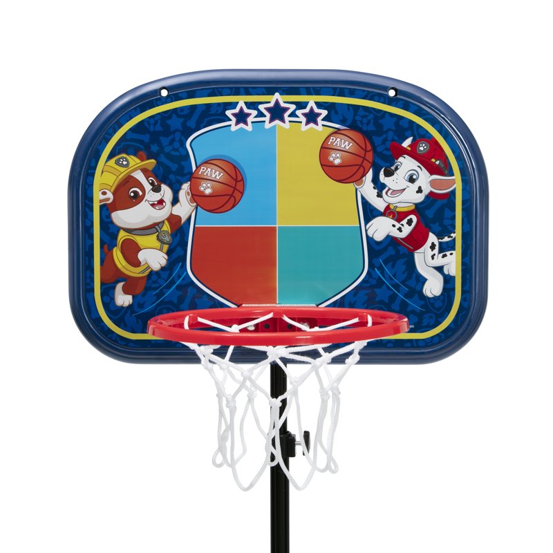 Kids Adjustable Indoor Outdoor Basketball Hoop Set with PAW Patrol Design