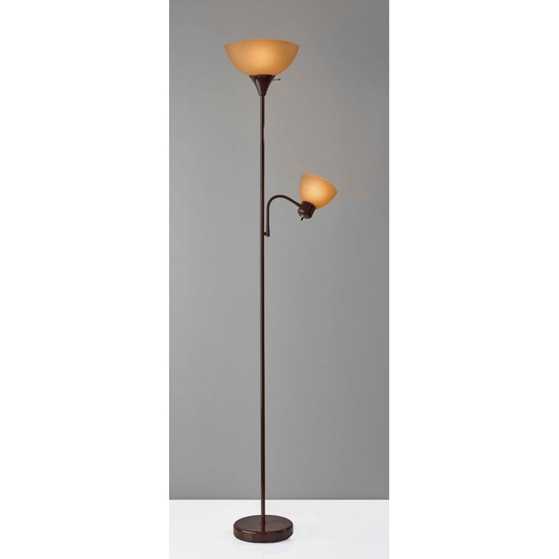 72 Inch Modern Floor Lamp with Reading Light - Adjustable Uplight and Task Light