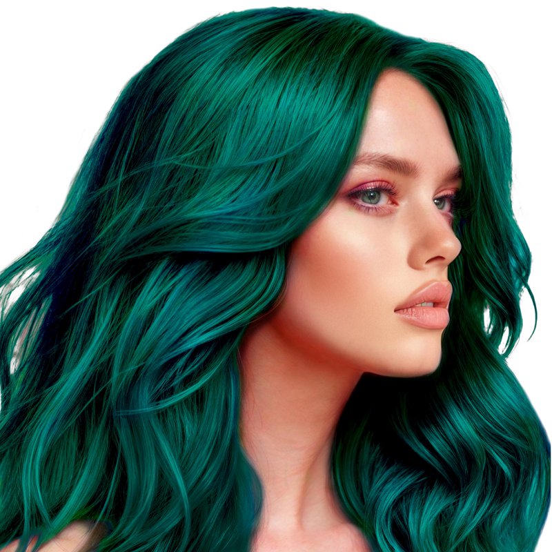 Semi-Permanent Hair Dye Kit with Bleach - Deep Emerald Green