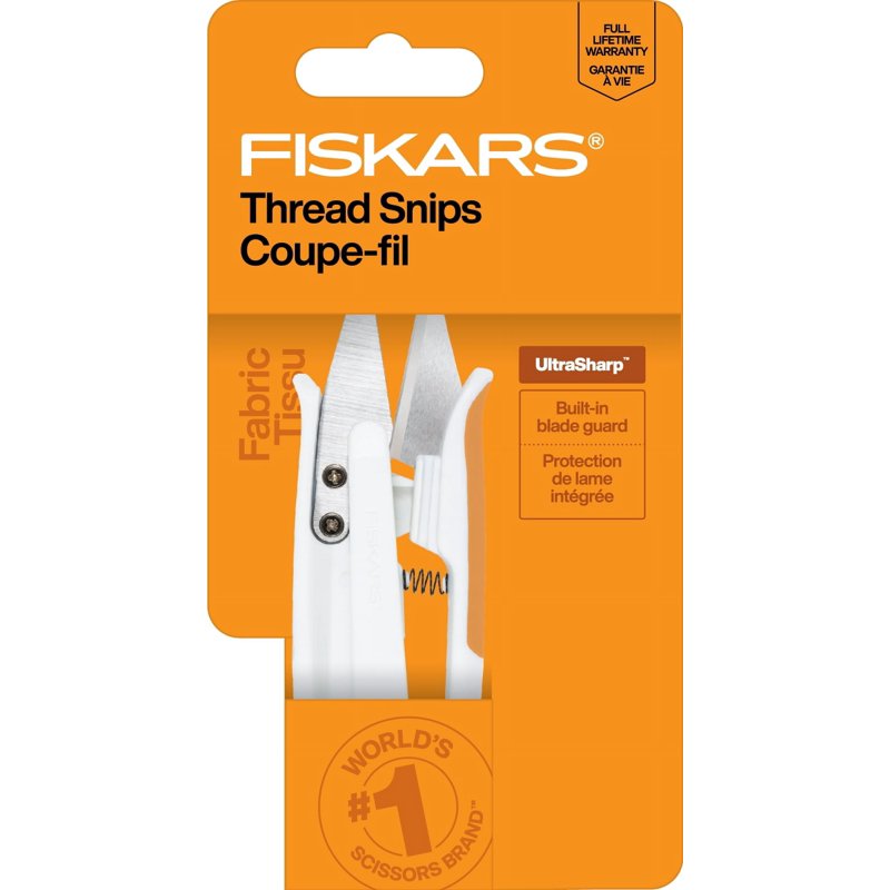 (2 Pack) Fiskars 5" Thread Snips - Ambidextrous Stainless Steel Craft Scissors