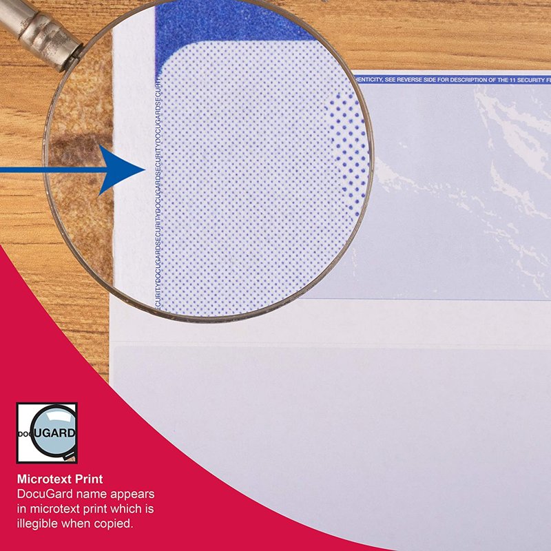 Business Checks with Security Features - 3 Checks Per Page, Blue & Green, 2500 Sheets