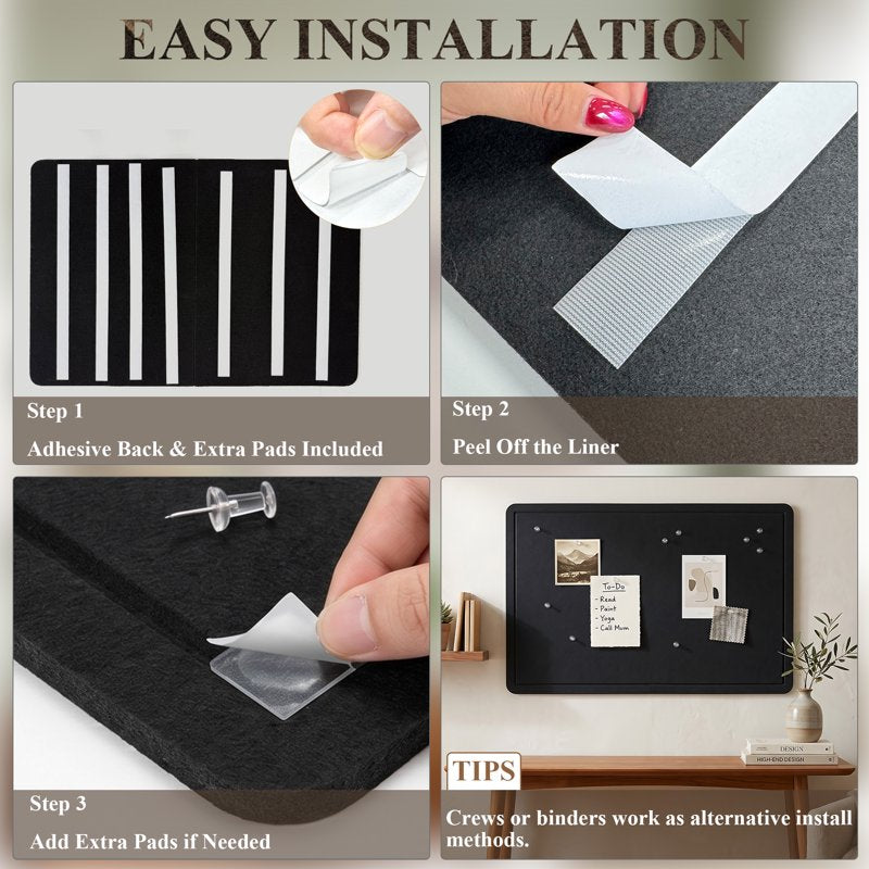 Large Felt Bulletin Board for Wall 24x36 Inch Frameless Cork Notice Board
