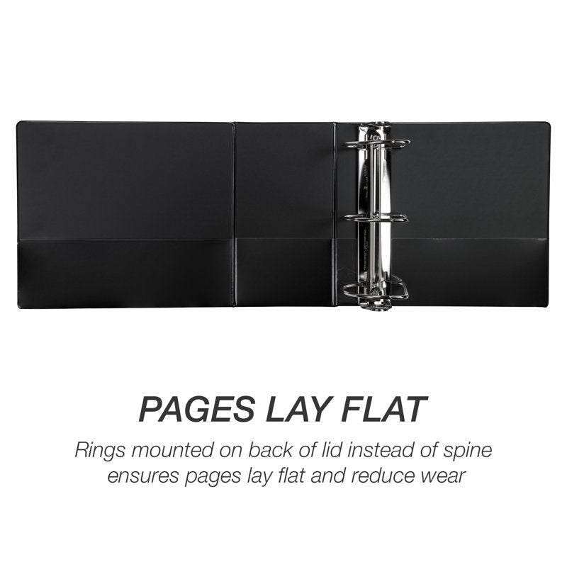 Heavy-Duty Locking D-Rings Binder - 6 Inch Capacity, Black