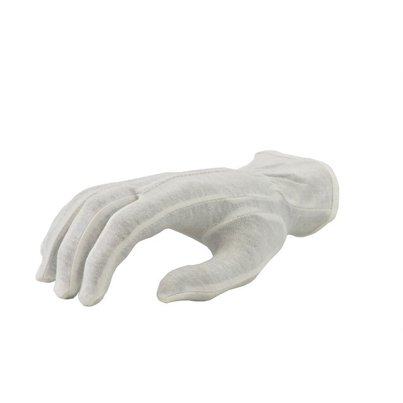 White Cotton Dress Gloves - Unisex Formal & Parade Gloves, Medium