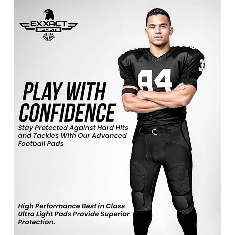 Men's Football Practice Pants with 7 Flex Pads Lightweight Protective Gear