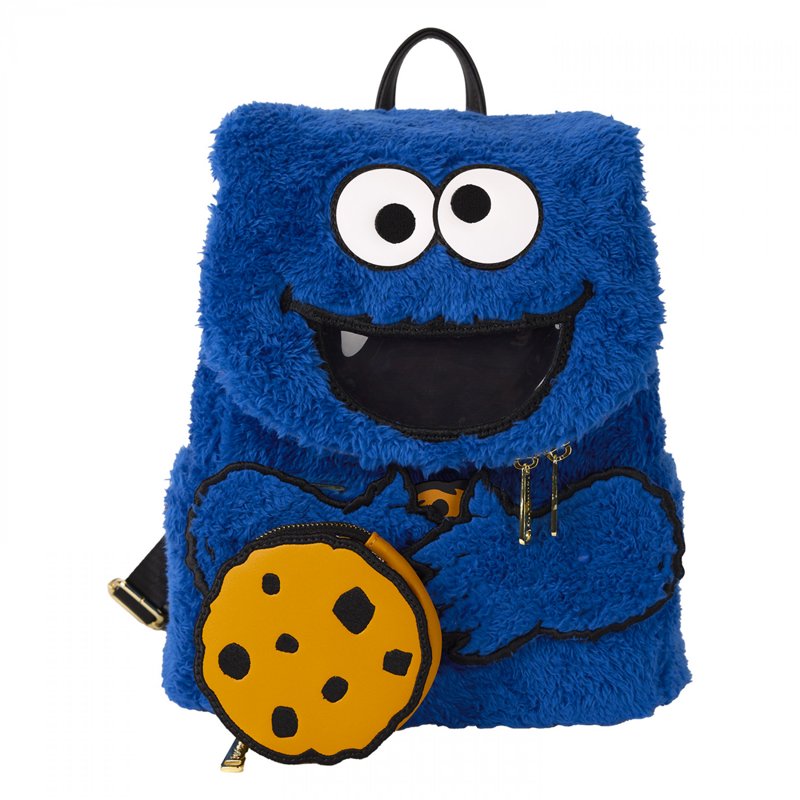 Sesame Street Cookie Monster Plush Mini Backpack for Kids & Adults
