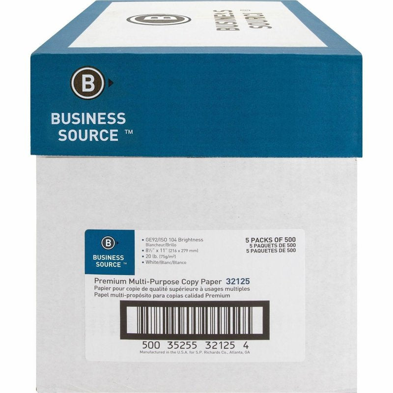 Multipurpose Printer & Copier Paper 20lb 92 Bright White 8.5x11 Inch Ream — High Quality Office Paper