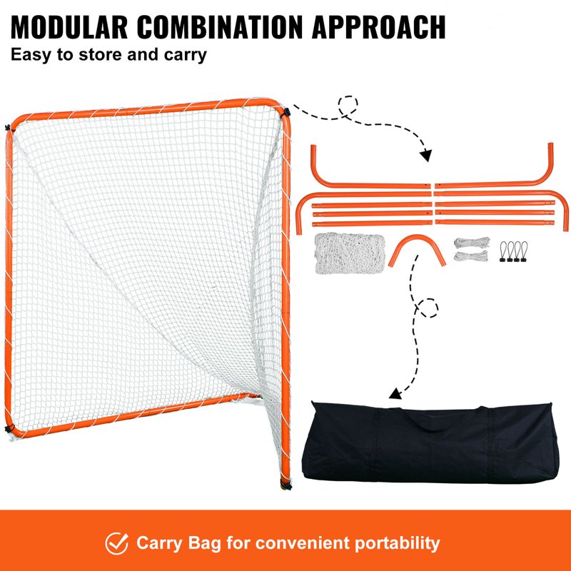 6' x 6' Outdoor Lacrosse Target with Mesh Net, Transport Bag & Easy Assembly