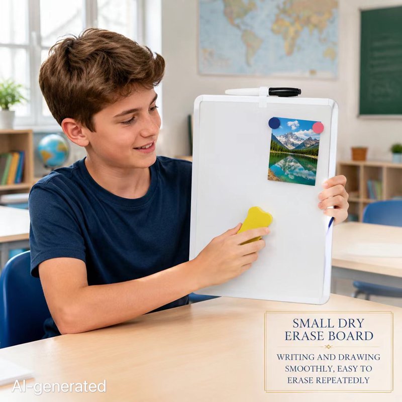 Double-Sided Small Dry Erase Whiteboard 8x12 Inches with Accessories