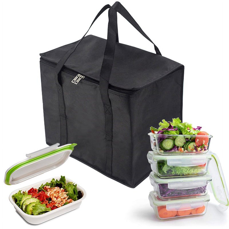 Insulated Reusable Grocery Shopping Bags 3 Pack - Collapsible, Hot & Cold Food Transport