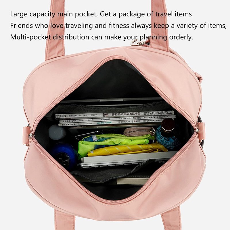 Multi-Compartment Tennis Racket Tote Bag for Sports & Travel - White & Pink
