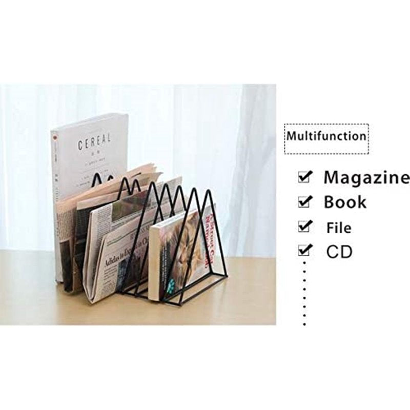 Modern Wire Desk Organizer with 9 Compartments - Black Office File Holder