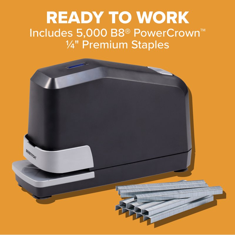 Heavy-Duty Electric Stapler with 45-Sheet Capacity - Includes 5,000 Staples & Remover