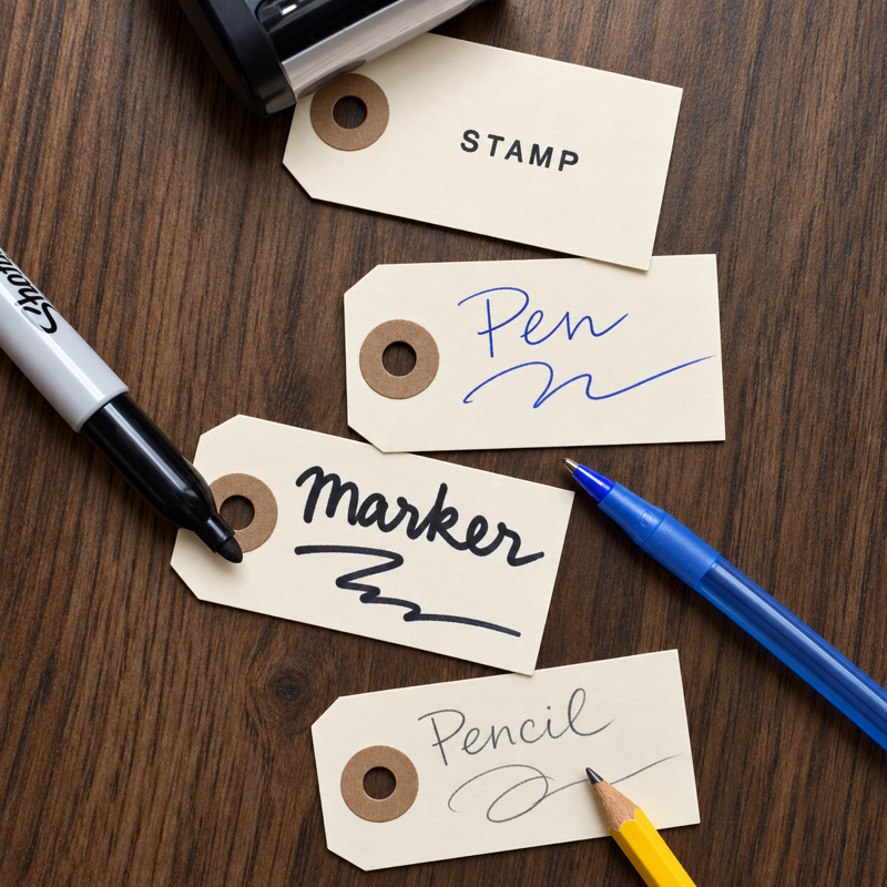 Manila Tag Set with Wire Attachments - Small Labels for Inventory & Crafts