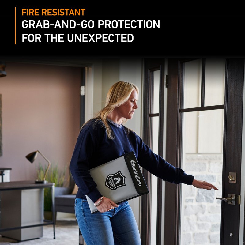 Fireproof Document Bag 15x11 Inches Fire & Water Resistant Safe Storage