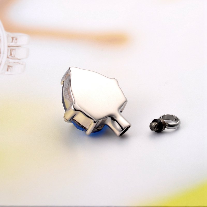 Birthstone Heart Cremation Necklace for Ashes Memorial Jewelry with Free Funnel & Box