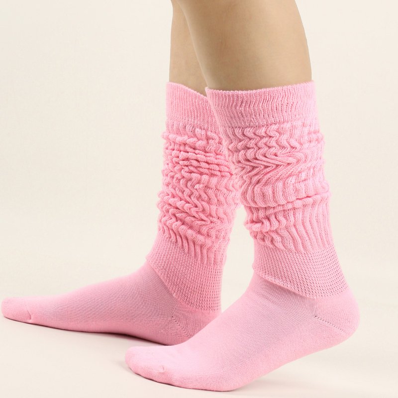 Women’s Solid Color Warm Stockings | Long Tight Knit Pile Socks, Knee High Slouch Socks