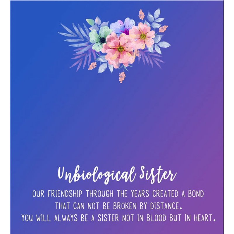 Unbiological Sister Gift Necklace - Soul Sister Card Jewelry - Dainty Stainless Steel Friendship Pendant