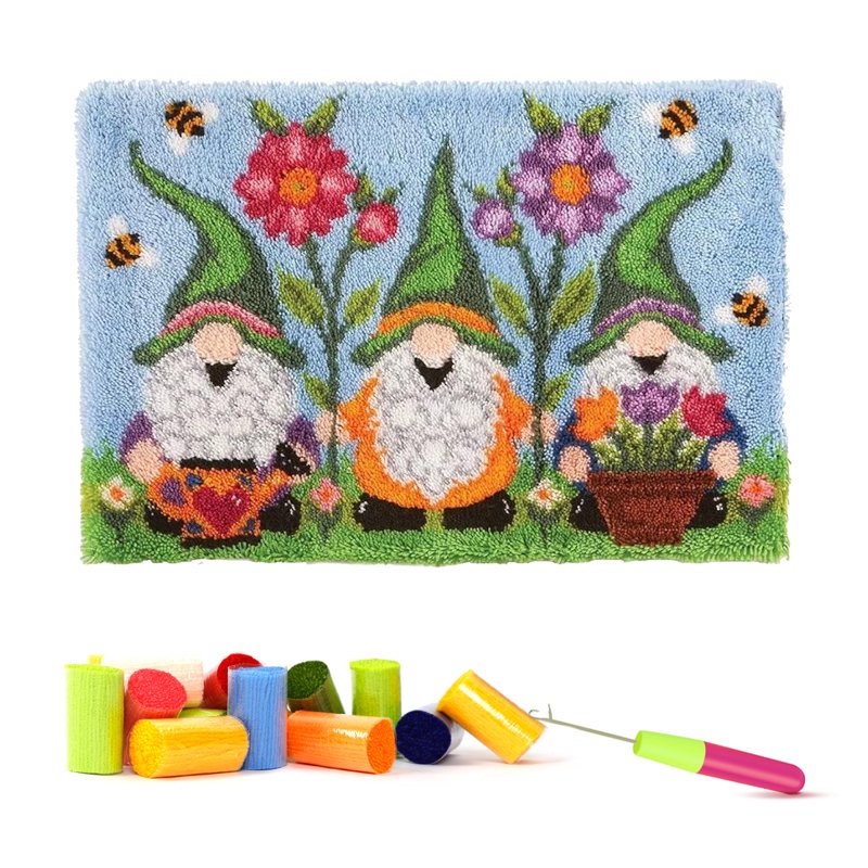 Latch Hook Rug Kit DIY Home Carpet Making Canvas Crafts for Wall & Floor 60x40cm