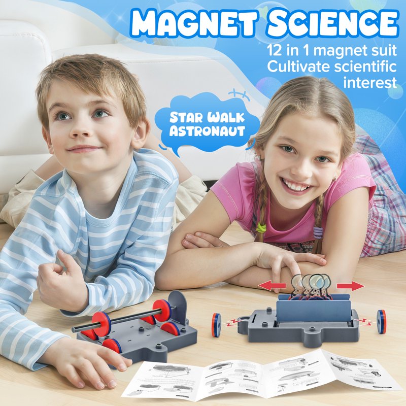 Magnetic Science Kit for Kids 12-in-1 STEM Educational Toys Gift for Boys & Girls