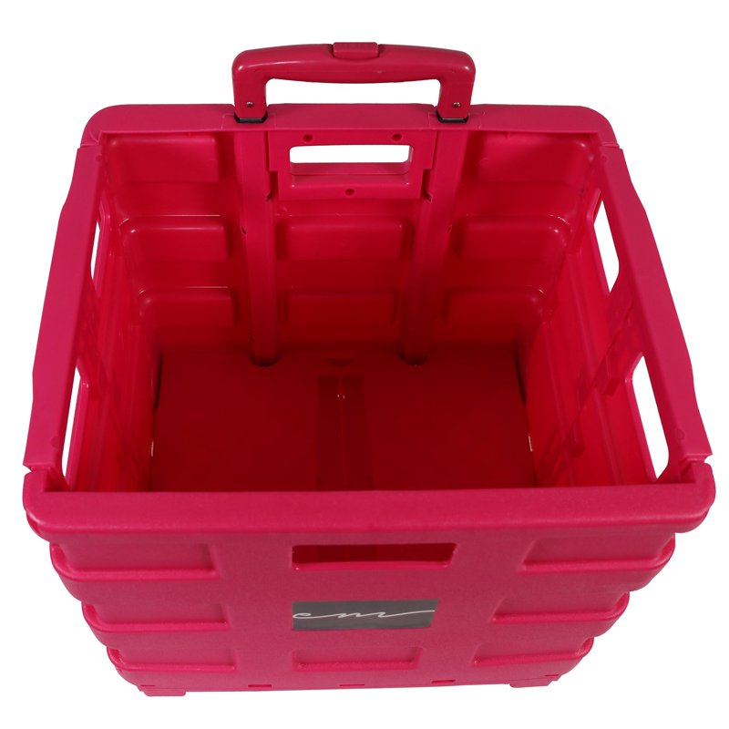 Collapsible Rolling Craft Cart with Lid - Pink, Portable Storage Trolley