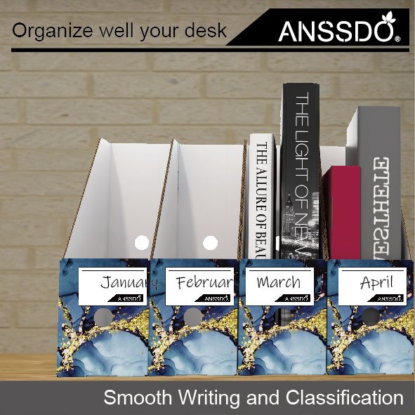 Cardboard Magazine File Holder Set - Desk Organizer for Files & Papers